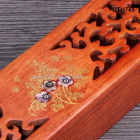 Hộp đựng đũa gỗ / ống đựng đũa thìa dĩa kéo bút - Hộp đựng đồ đa năng Gỗ Hương Đình Cao Cấp - Hàng Xuất Khẩu Loại I