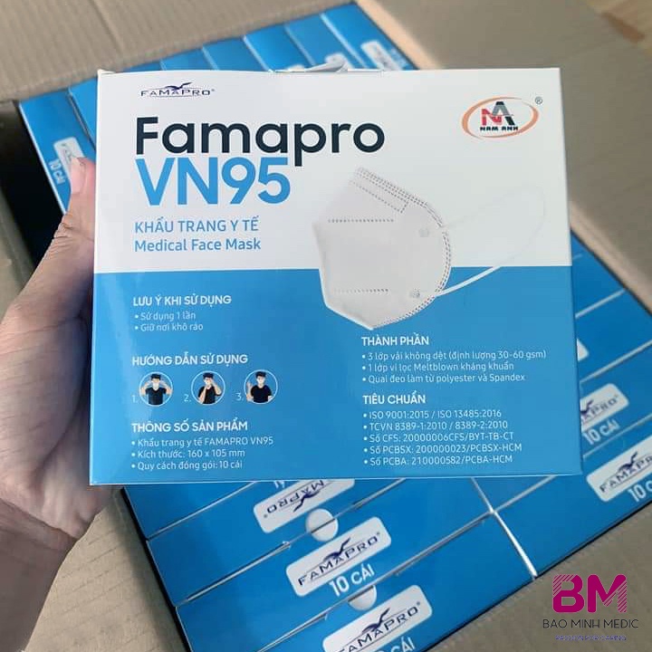 Khẩu trang y tế 4 lớp Famapro VN95 (10 cái/hộp) - VN95