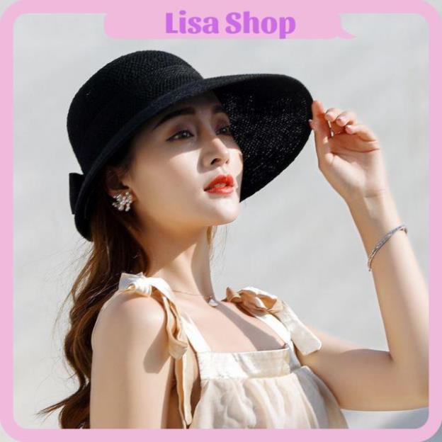[HÀNG CAO CẤP- ẢNH THẬT] Mũ đi biển nón chống nắng phối nơ sau phong cách Vintage hot nhất 2021, M10