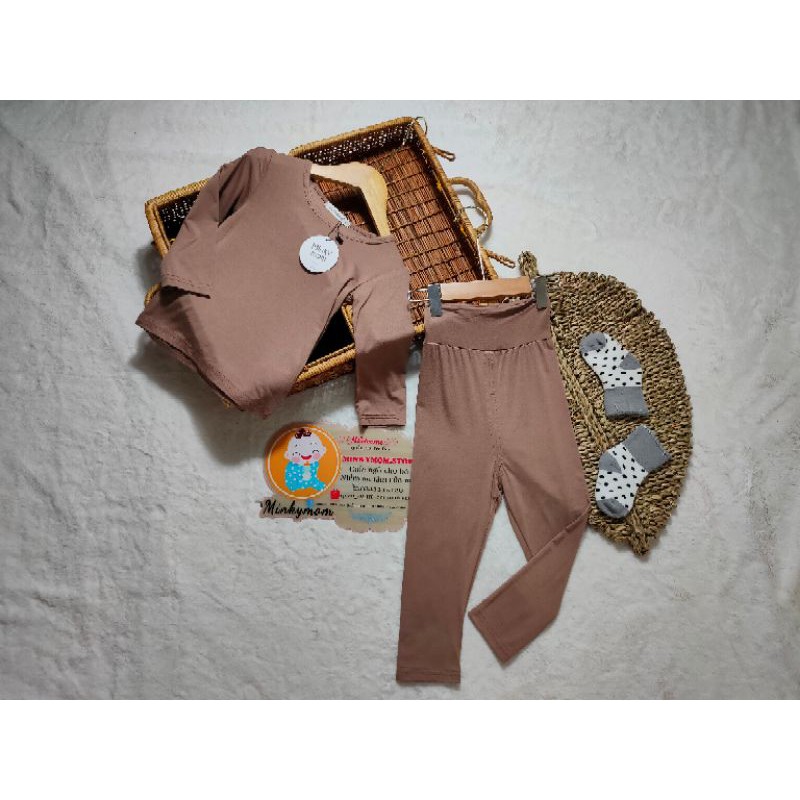 [Màu 7-12] - Bộ Dài Tay Thun Lạnh Nằm Điều Hoà MINKYMOM QUẢNG CHÂU