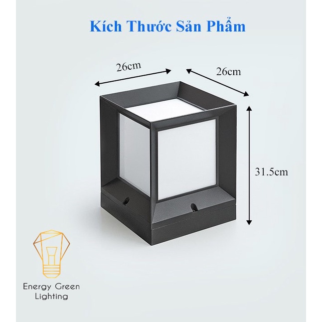 Đèn Sân Vườn Ngoài Trời Energy Green Lighting  LT-049 - Trụ Cổng Cột Đèn Hàng Rào Mái Hiên Chống Nước Cao Cấp Decor Vint