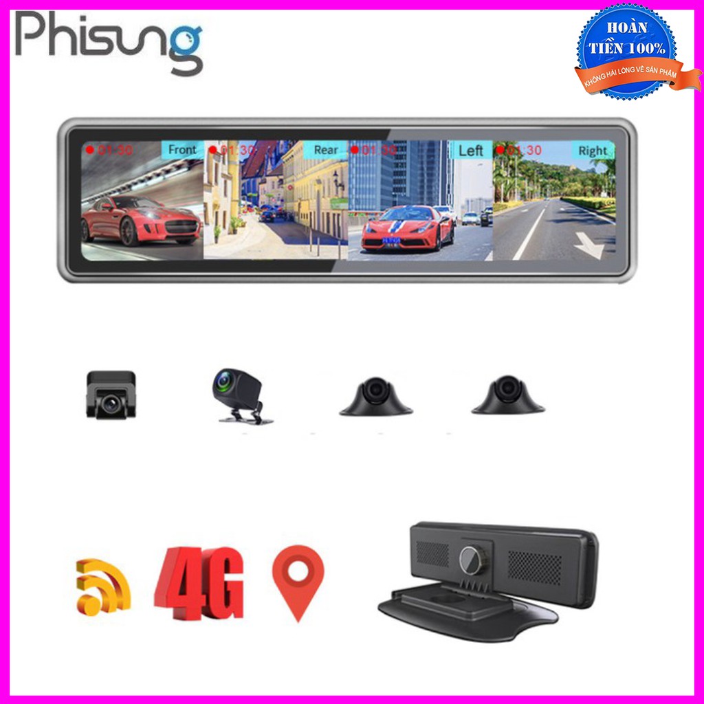 Camera hành trình 360 độ, thương hiệu cao cấp Phisung T88 - Gắn gương và taplo ô tô | BigBuy360 - bigbuy360.vn