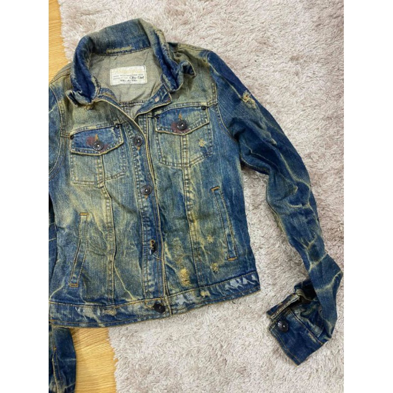 Áo khoác jean siêu bụi size S. A119
