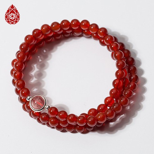 Vòng 3 line mã não đỏ phối charm bạc - Ngọc Quý