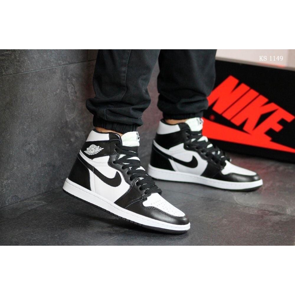 🔥shopgiaykiencuong🔥Giày Jordan Panda Cao Cổ Đen Trắng ,Giày Jordan Panda Cổ Cao Full Size box bill đ