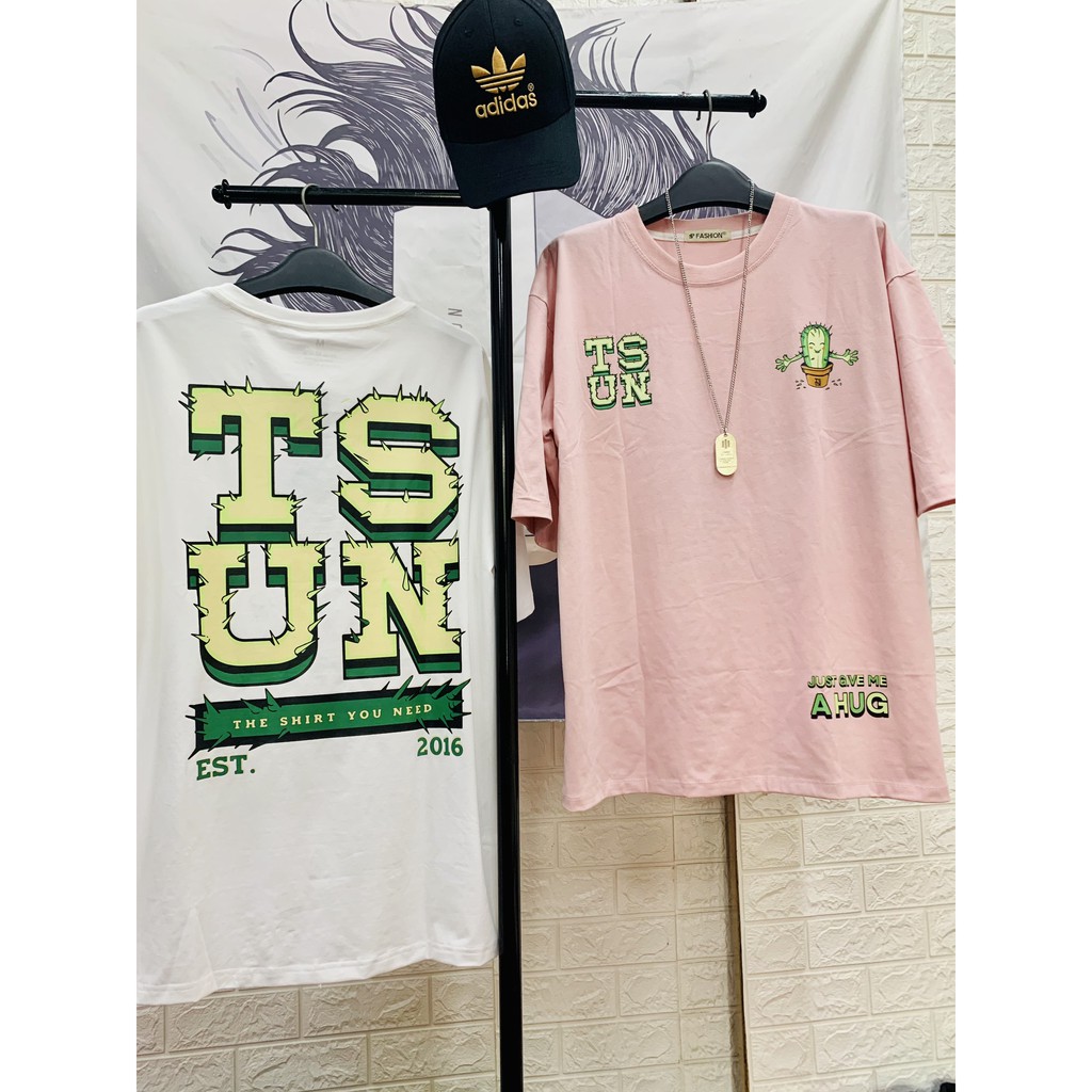 Áo thun Unisex tay lỡ dáng rộng in hình xương rồng, chất cotton cao cấp co giãn 4 chiều phong cách Ulzzang | BigBuy360 - bigbuy360.vn