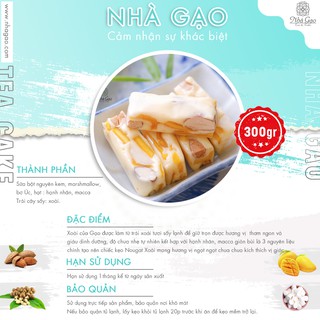 Kẹo nougat cao cấp nhà gạo vị xoài siêu hạt hộp 300gr - ảnh sản phẩm 4