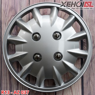 Bộ 04 ốp Lazang ô tô 13 inch cao cấp cho xe ô tô chạy vành sắt - mẫu 037 - Lắp lên cực đẹp
