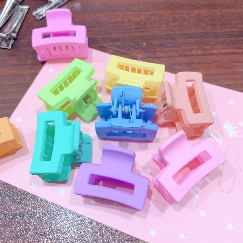 Kẹp càng cua nhựa lì hình chữ nhật thời trang phong cách Hàn Quốc mini