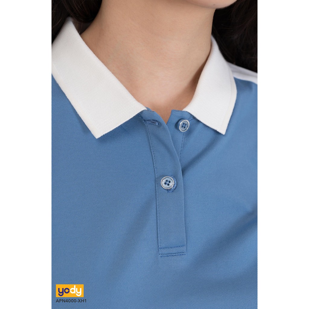 Áo Polo Nữ YODY Phối Vai Cá Tính Năng Động Chất Liệu Cotton CựcThoáng Mát Mùa Hè APN4000