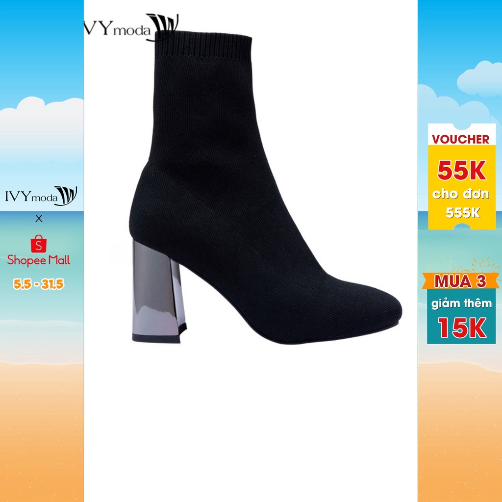 [Mã WABRSB55 giảm 12% đơn 250K] Boots len nữ cổ lửng IVY moda MS 52A1314