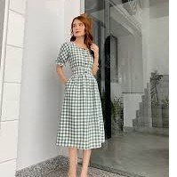 Đầm xòe Hồng, Đen  mơi 100%