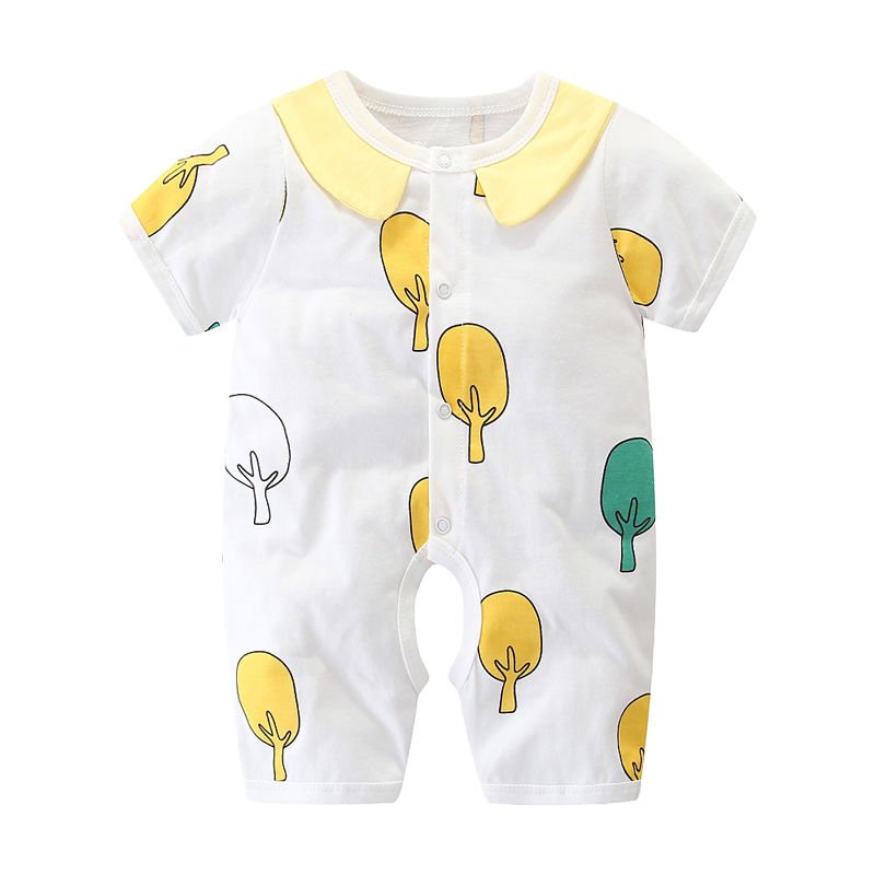 Áo Liền Quần Cotton Tay Ngắn Dễ Thương Cho Bé