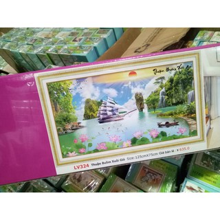 tranh đính đá phong cảnh thuận buồm xuôi gió kt 120x75cm