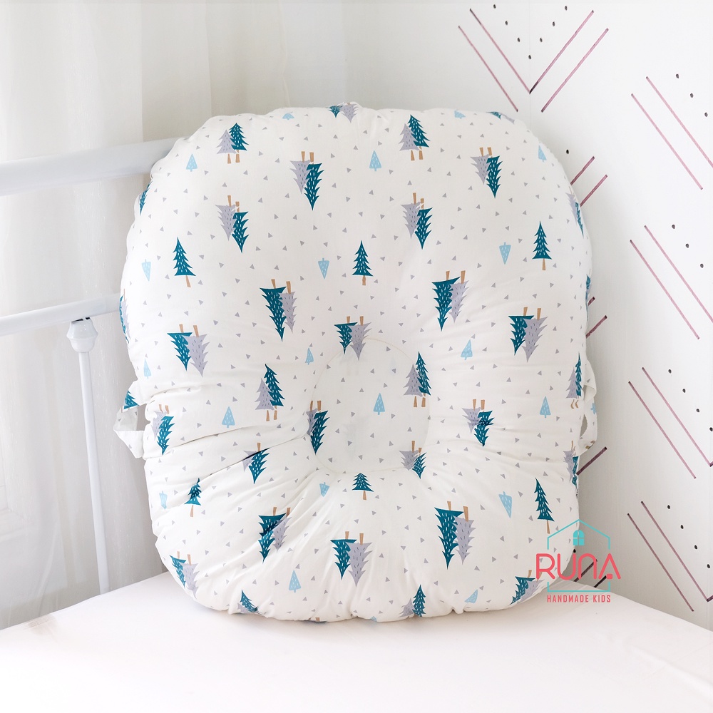 Gối chống trào ngược cho bé RUNA KIDS chất liệu Cotton Hàn 100% cao cấp mềm mịn an toàn cho bé size lớn 65x70cm