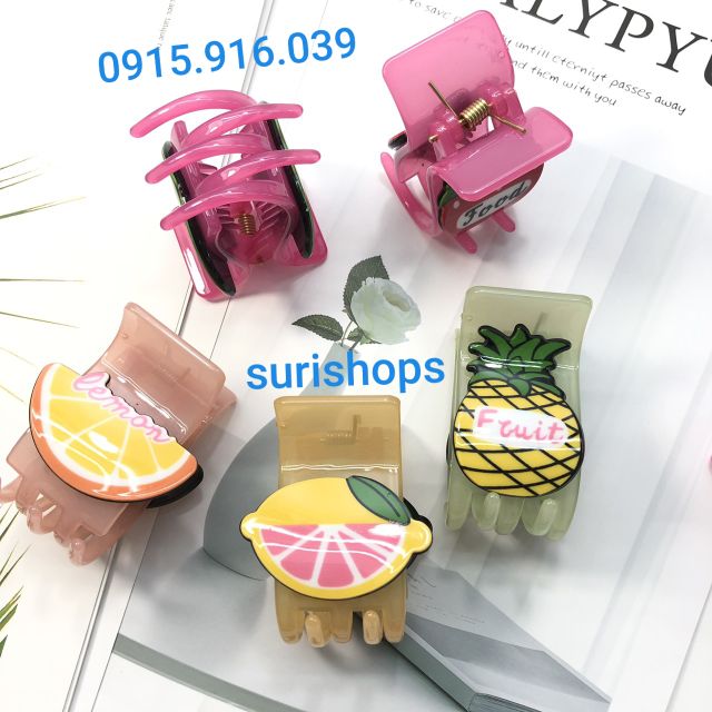Kẹp tóc càng cua 5 chấu hoa quả giao ngẫu nhiên