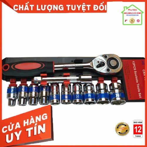 [ LOẠI ĐẸP ] Bộ Khẩu, Tuýp Sửa Chữa Xe Máy 12 Chi Tiết Thép Không Rỉ Chịu Lực Chính Hãng