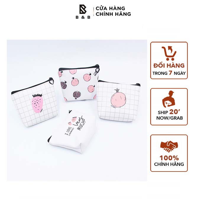[Mã WABRWB24 giảm 30K đơn 99K] Ví nữ mini hoạ tiết hoa quả chống thấm nước có khoá kéo hình hoa quả đáng yêu B B&B | BigBuy360 - bigbuy360.vn
