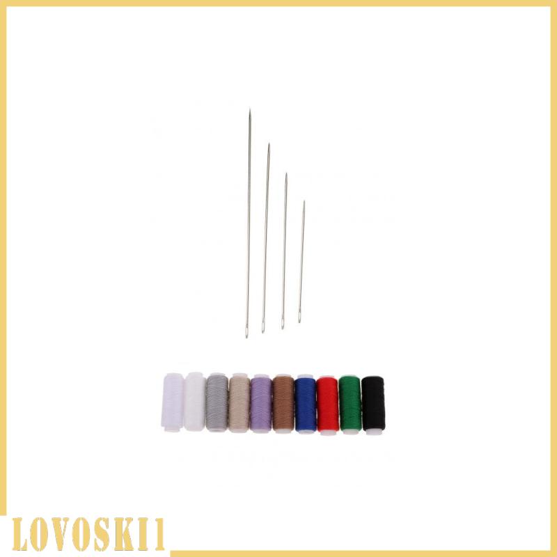 [LOVOSKI1]4 Assorted Sizes Long Hand Sewing Needles for Embroidery Mending Craft Case