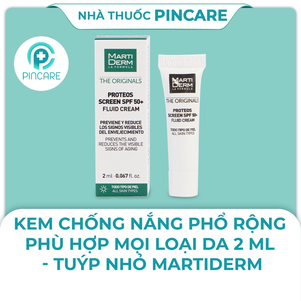 Kem chống nắng MartiDerm The Originals Proteos Screen SPF50+ 2ml - Nhà thuốc PinCare  Date 7/2024