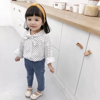 Áo sơmi chấm bi cho bé điệu 👧🏻👧🏻👧🏻