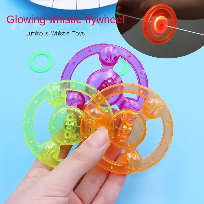 Nkodok Trẻ em Kéo tay Đồ chơi Bánh đà nhấp nháy Đèn LED Ánh sáng lên Đèn nháy Đồ chơi con quay hồi chuyển