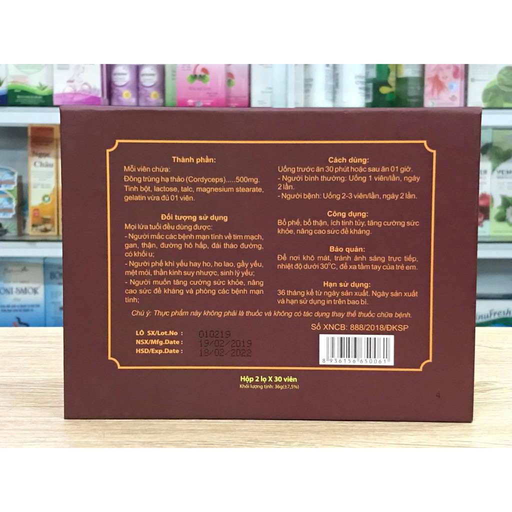 [MUA 2 TẶNG 1] ĐÔNG TRÙNG HẠ THẢO VINH GIA HỘP 2 LỌ 30 VIÊN - bồi bổ sức khỏe