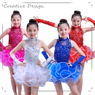 Đầm khiêu vũ latin rumba samba cho bé gái
