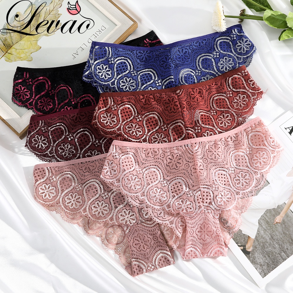 Quần Lót Phối Ren Levao Size Lớn Dành Cho Nữ