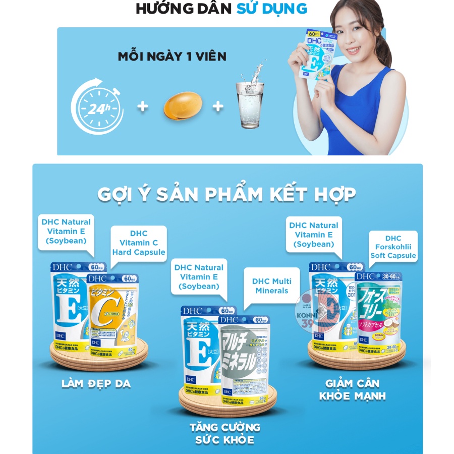 Viên uống DHC Bổ Sung Vitamin E Nhật Bản 30 Ngày (30 Viên) - Bahachiha