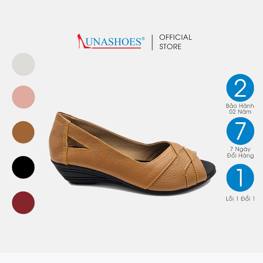 Giày đế xuồng nữ 4p hở mũi da bò mềm LUNASHOES 22505 bảo hành 2 năm 1 đổi 1
