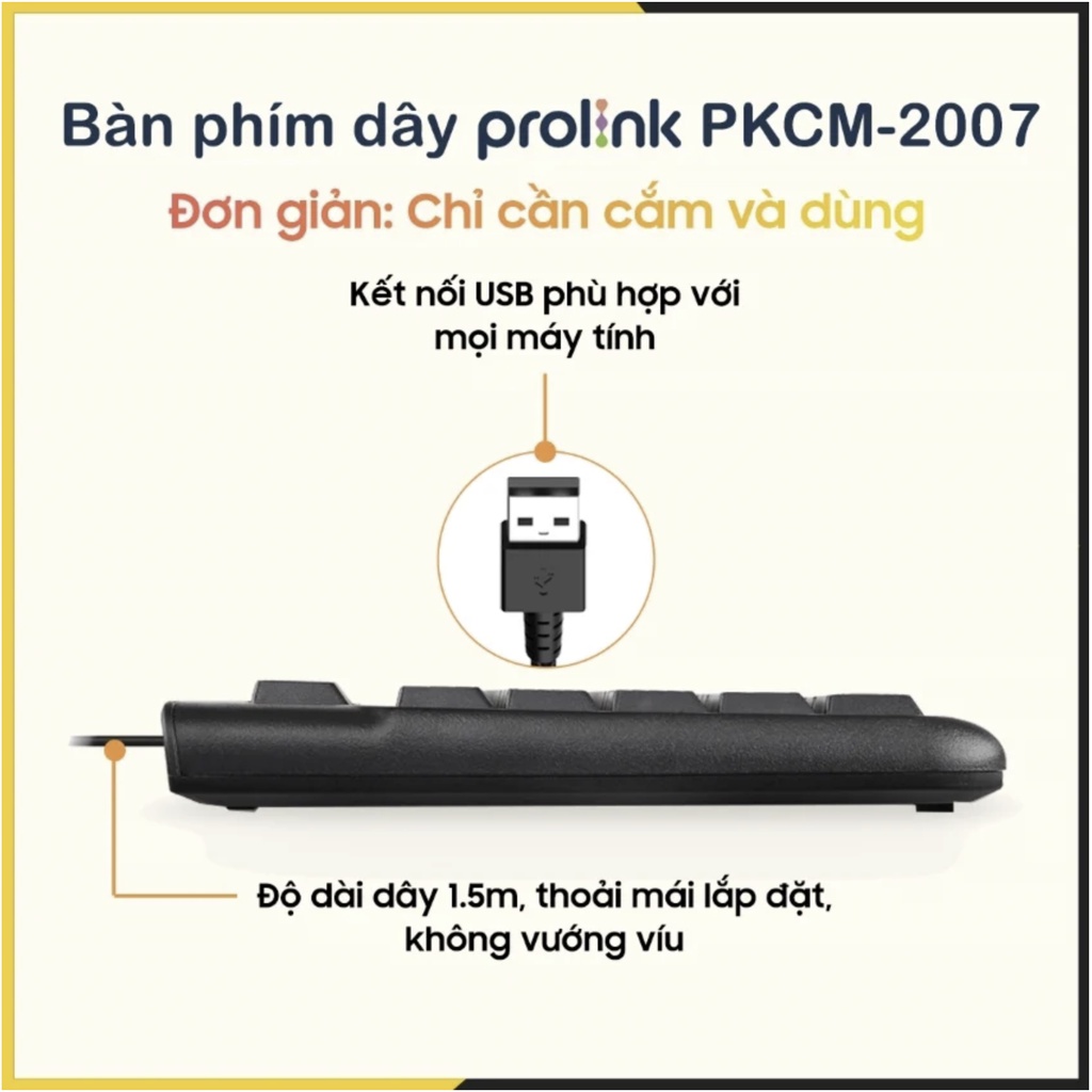 Bàn phím có dây Prolink PKCM-2007
