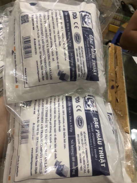 Gạc Phẫu Thuật Đắp Vết Thương 8 lớp 10*10