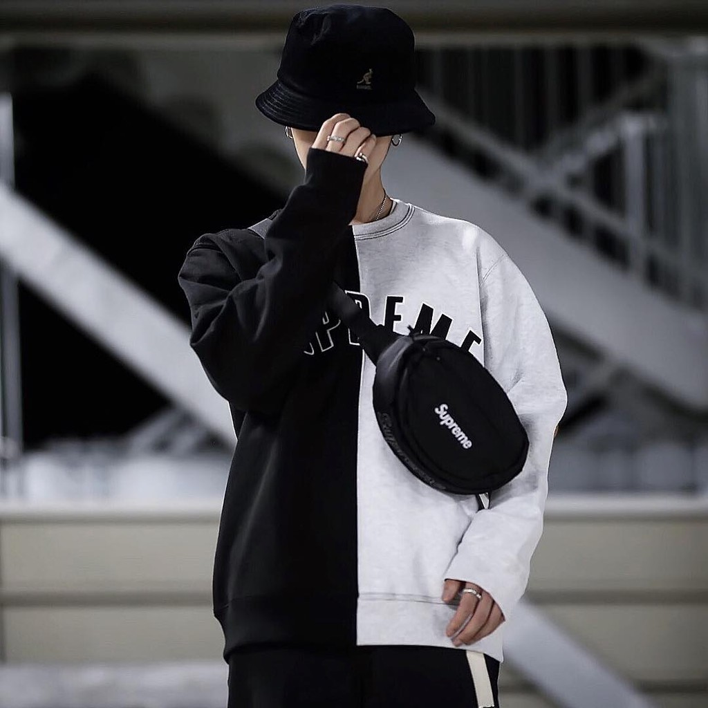 Áo Nỉ Nam Nữ Supreme Split Crewneck Sweatshirt