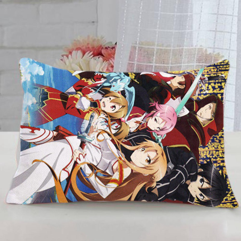 Vỏ Gối Vuông 40x60cm In Hình Nhân Vật Anime Độc Đáo