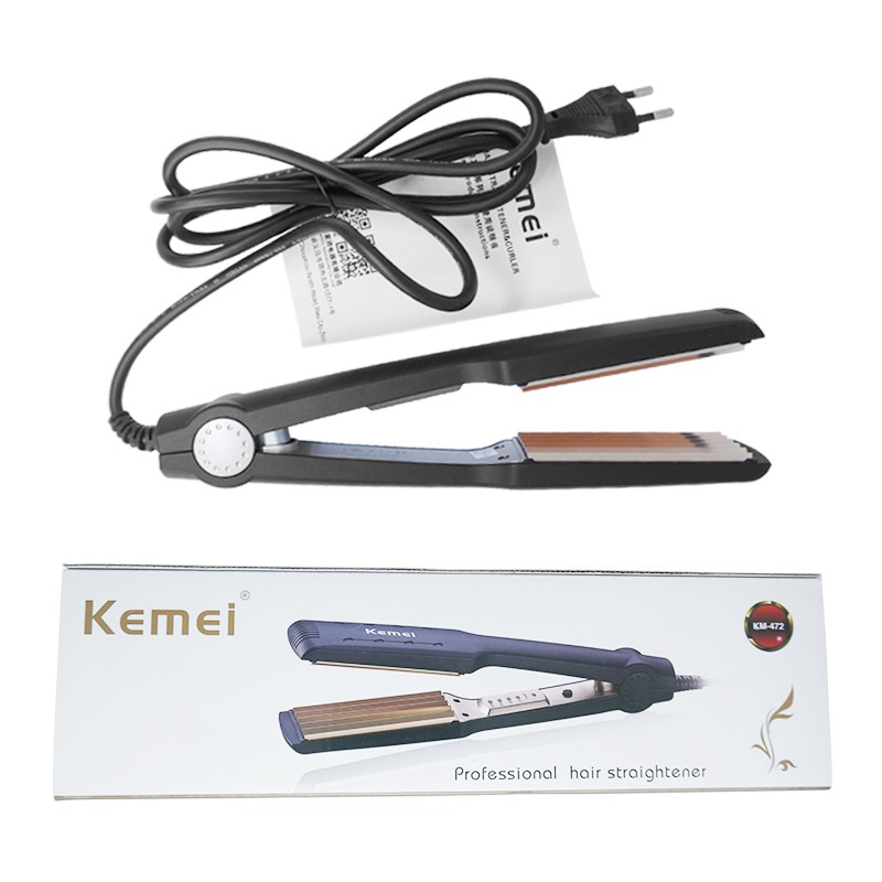 Máy Bấm Tóc Dập Xù Tóc Bảng Lớn Có Chỉnh Nhiệt Kemei Km 472