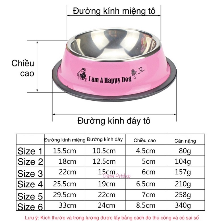 BÁT ĂN INOX CHO THÚ CƯNG CHÓ MÈO có đế chống trượt in hình bàn chân nhiều màu sắc