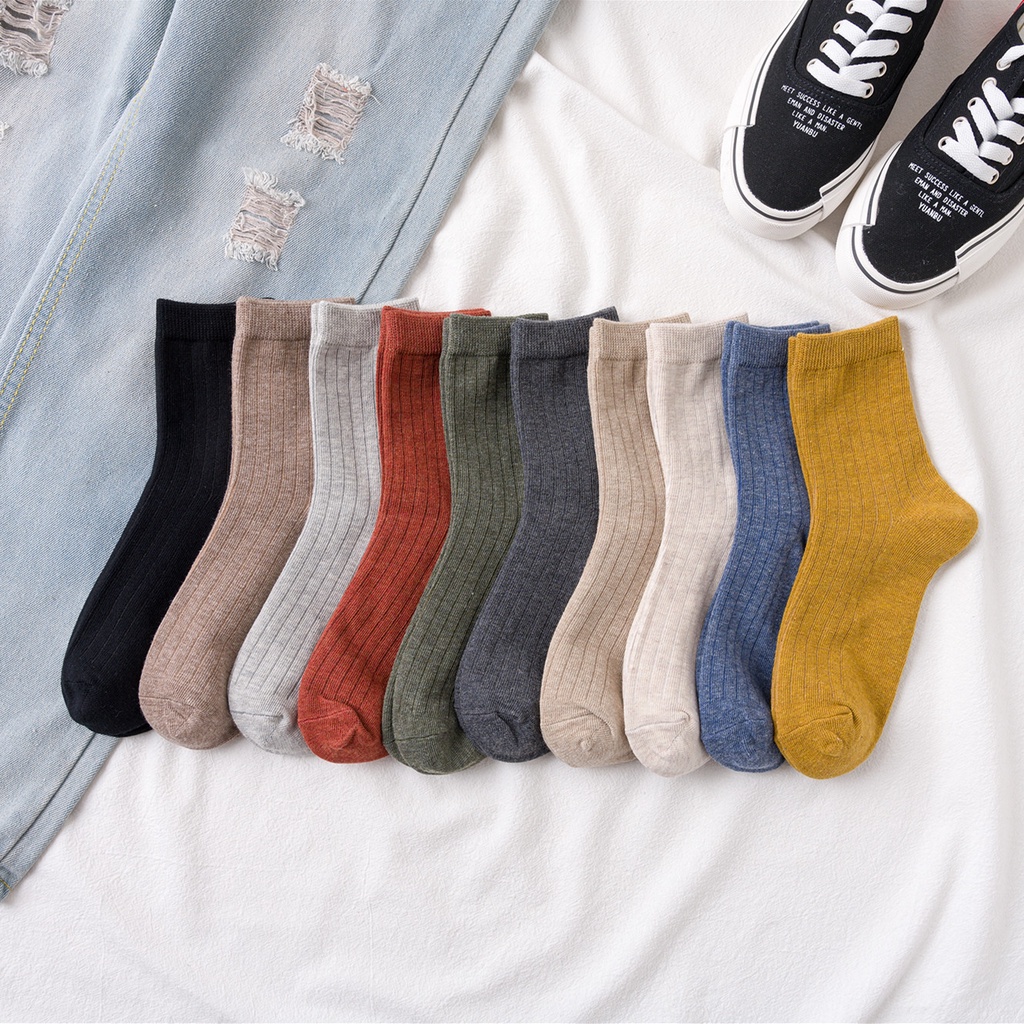 Vớ WAFNHA WAFNHA D511 vải cotton màu trơn thấm hút mồ hôi tốt dành cho nam