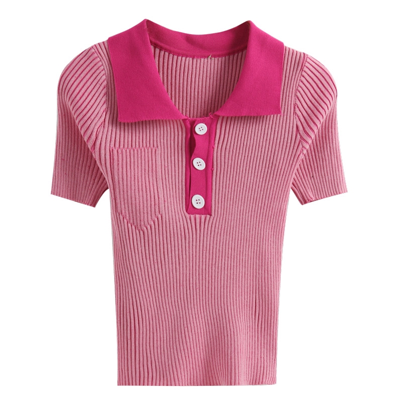 Áo Thun Tay Ngắn Cổ Polo Họa Tiết Kẻ Sọc Xinh Xắn Cho Nữ | BigBuy360 - bigbuy360.vn