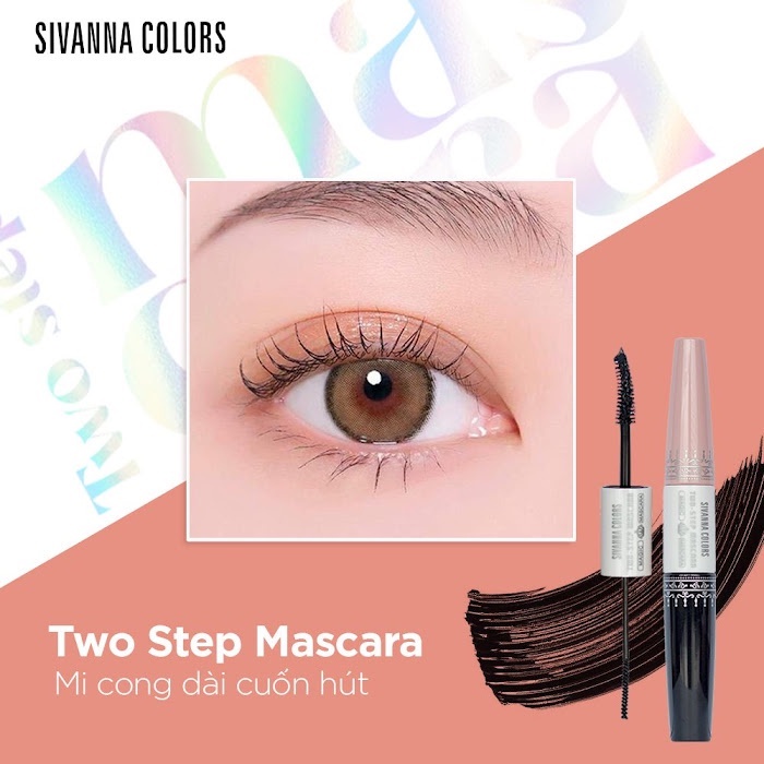 Chuốt mi trên và mi dưới Sivanna colors two-step mascara HF891