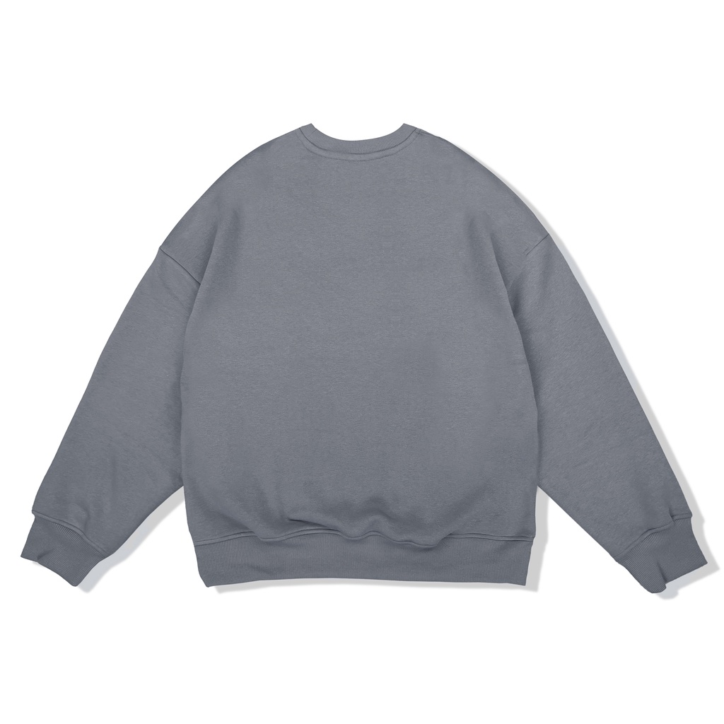 Áo sweater BLVCK - Tiny logo màu xám xanh | Nỉ chân cua