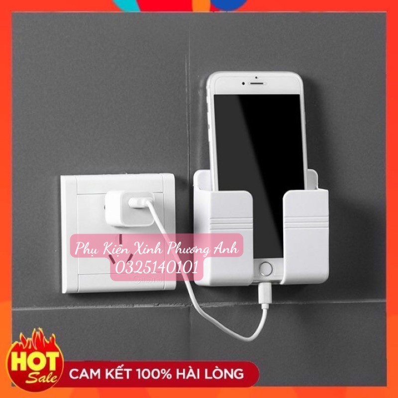 Kệ Dán Tường Để Điện Thoại, Remote - Giá Đỡ Sạc Điện Thoại Thông Minh Đa Năng Tiện Lợi