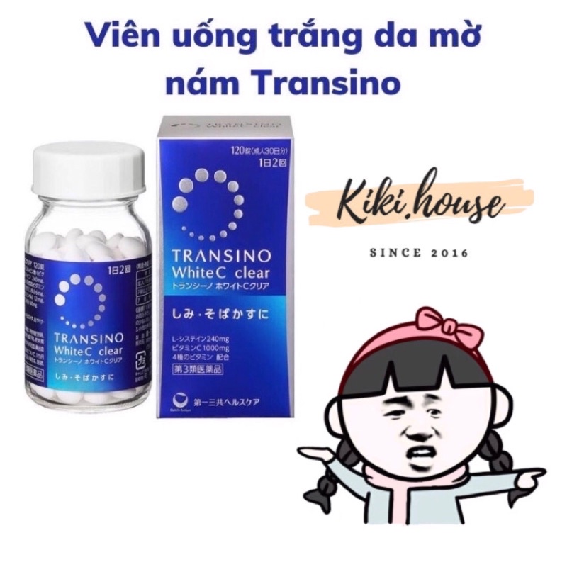 Viên uống trắng da mờ nám Transino White C Clear Nhật 120v