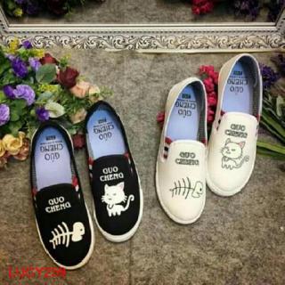FREESHIP - Giày lười slip on mèo cá thời trang