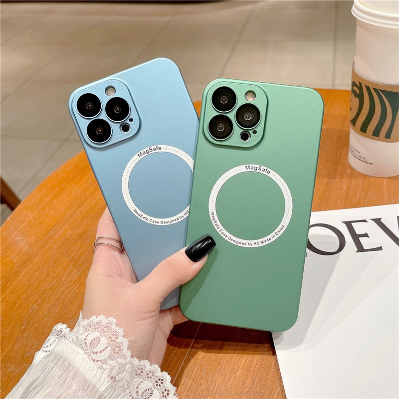 Ultra Ốp Điện Thoại Mềm Nhám Siêu Mỏng Có Nắp Lens Từ Tính Cho iPhone 13 13Pro 13Promax 12 Pro Max 12Pro 12