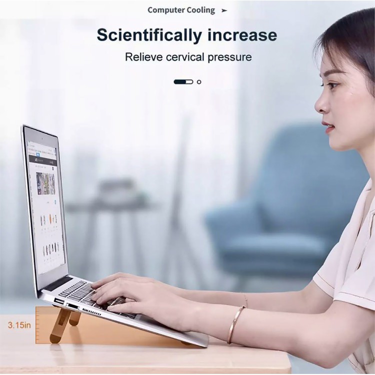 Đế Nhôm cho Laptop Macbook mỏng nhẹ kê cao Tản nhiệt có thể gấp gọn, điều chỉnh độ cao | BigBuy360 - bigbuy360.vn