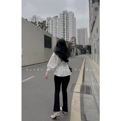 Áo sơ mi nữ chiết li eo tôn ba vòng kèm ảnh thật video