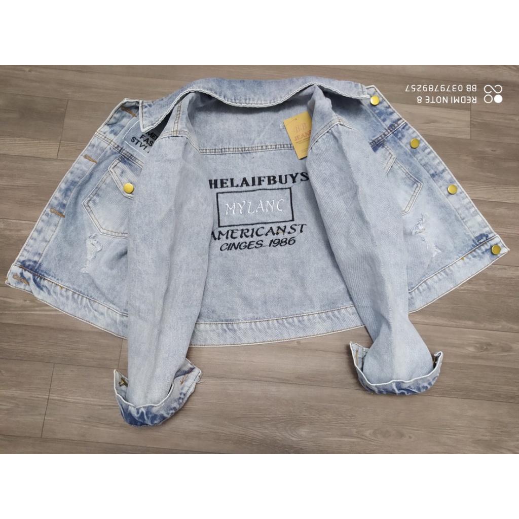 Áo khoác jean nữ Newyork SUP MYLANIC cao  cấp form 40-58kg Panda.