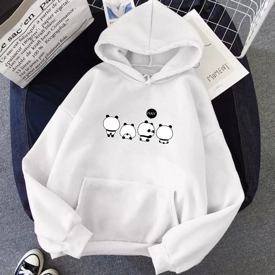 Áo khoác Hoodie form rộng sweater nỉ Ulzzang 4 chú gấu trúc Hot trend Thời Trang Thu Đông siêu đẹp fanclupshop | BigBuy360 - bigbuy360.vn