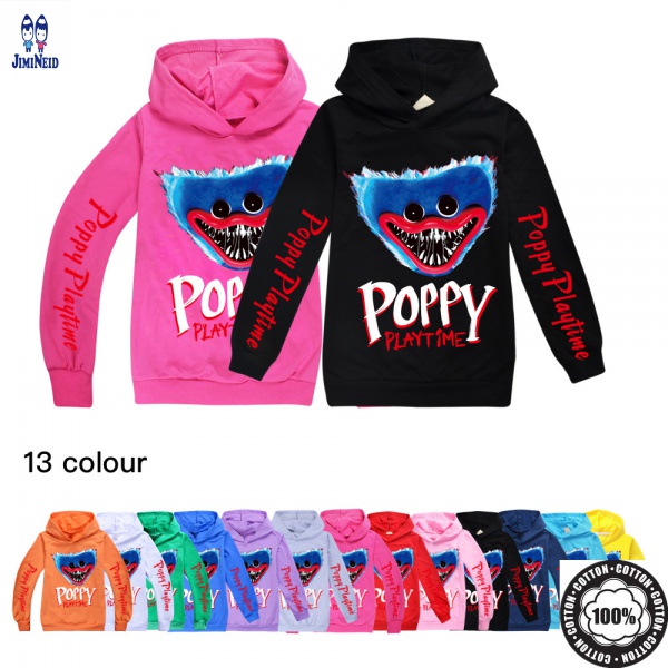 Poppy Playtime Game Áo Khoác Tay Dài Có Nón In Hình Hoạt Hình Dễ Thương Cho Bé Huggy Wuggy